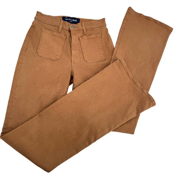 Veronica Beard Denim - Veronica Beard Beverly Patch PKT Deep Ochre Jeans Brown Size 26 NWT